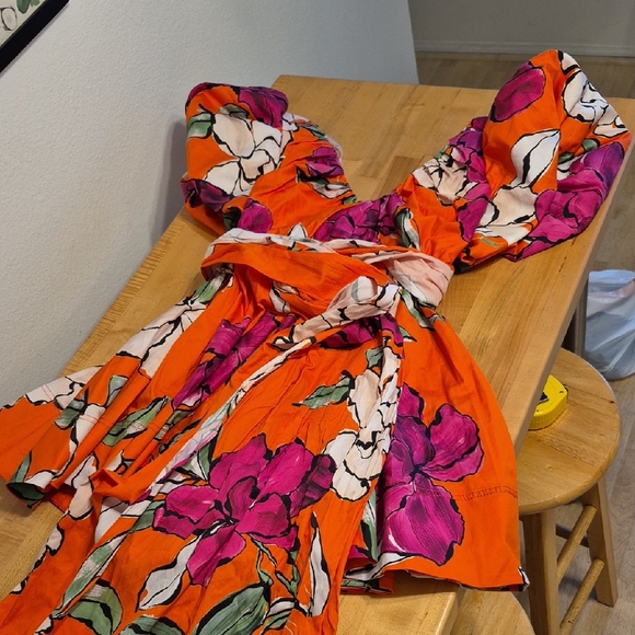 Aje Gretta Bow Back Mini Dress Vivid Camellia - Picture 3 of 16